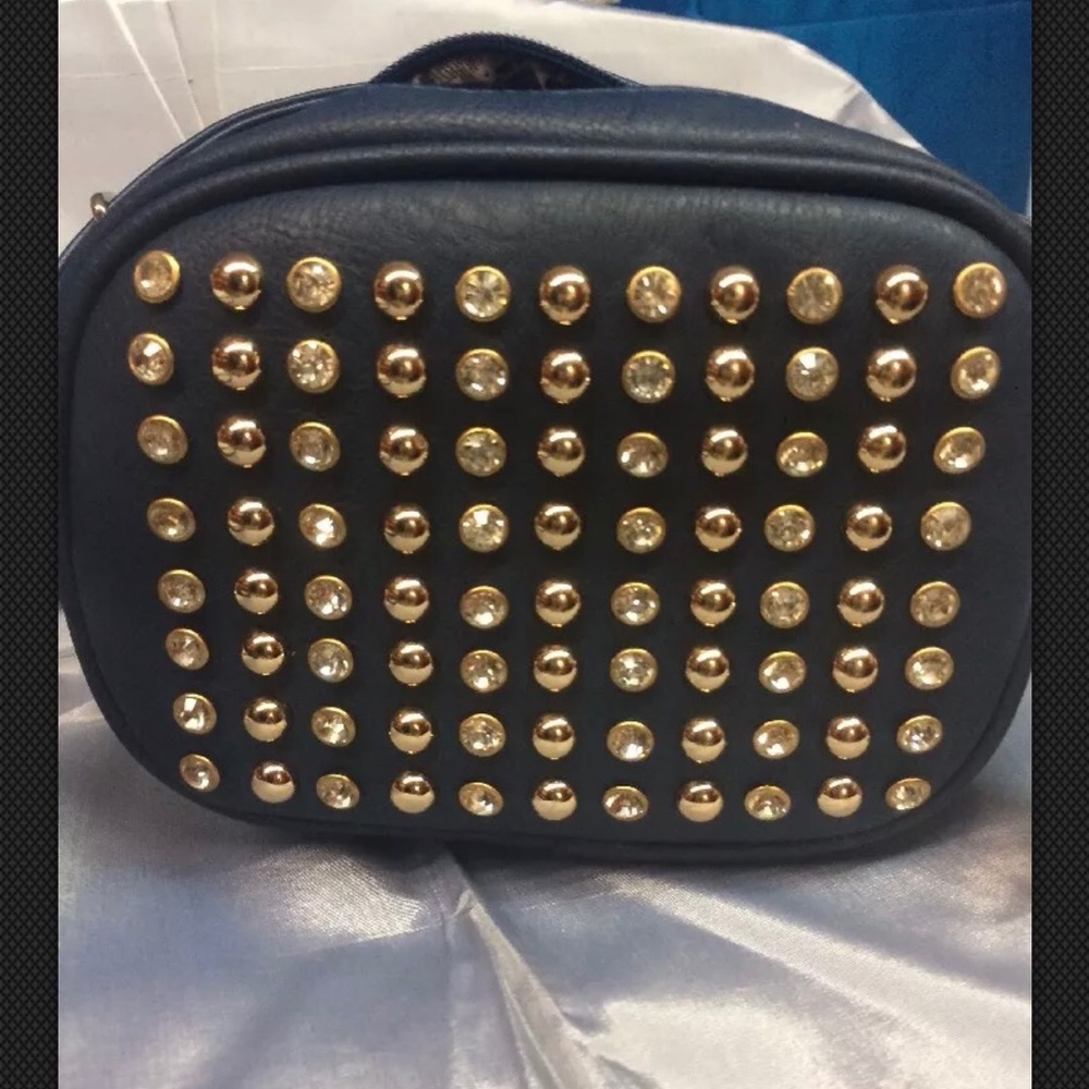 NWT Navy Blue Crossbody purse. With Embellishments